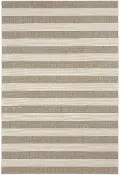 473067535 4 x 6 Small Striped Barley Tan Indoor-Outdoor Rug - Finesse