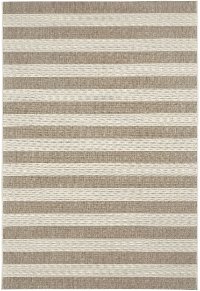 4 x 6 Small Striped Barley Tan Indoor-Outdoor Rug - Finesse