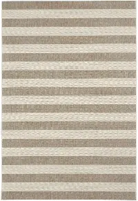 473067535 4 x 6 Small Striped Barley Tan Indoor-Outdoor Rug - Finesse
