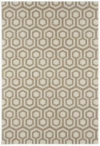 4 x 6 Small Barley Tan Indoor-Outdoor Rug - Honeycombs