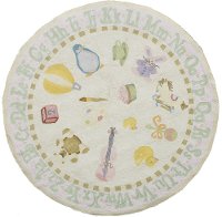 5' Round Baby Baby Toys Soft Pink Area Rug - 'Lil Mo Classic