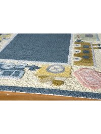 4 x 6 Small Choo Choo Train Blue Rug - Classic Train-2
