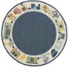 5' Round Choo Choo Train Blue Rug - Classic Train