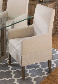 Contemporary Slipcover Dining Arm Chair - Hampton
