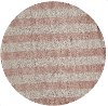 5' Round Striped Pink Area Rug - Classic Cabana