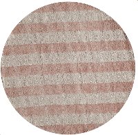 5' Round Striped Pink Area Rug - Classic Cabana
