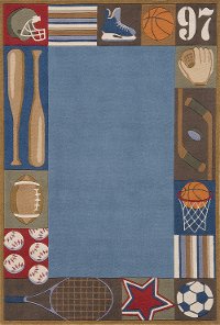 4 x 6 Small All Star Denim Blue Rug - Whimsy