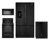 KIT Whirlpool Black 4 Piece Kitchen Appliance Package