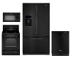 KIT Whirlpool Black 4 Piece Kitchen Appliance Package