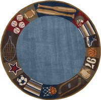 5' Round All Star Denim Blue Rug - Whimsy