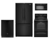 KIT Whirlpool Black 4 Piece Electric Kitchen Appliance Package