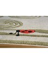4 x 6 Small Modern Birdie Ivory and Green Area Rug - Whimsy Garden