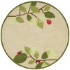 5' Round Modern Birdie Ivory and Green Area Rug - Whimsy Garden