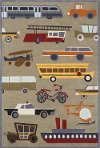 4 x 6 Small Transportation Concrete Tan Area Rug - Whimsy
