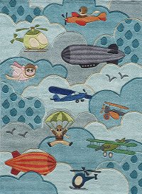 4 x 6 Small Aviator Sky Blue Rug - Whimsy