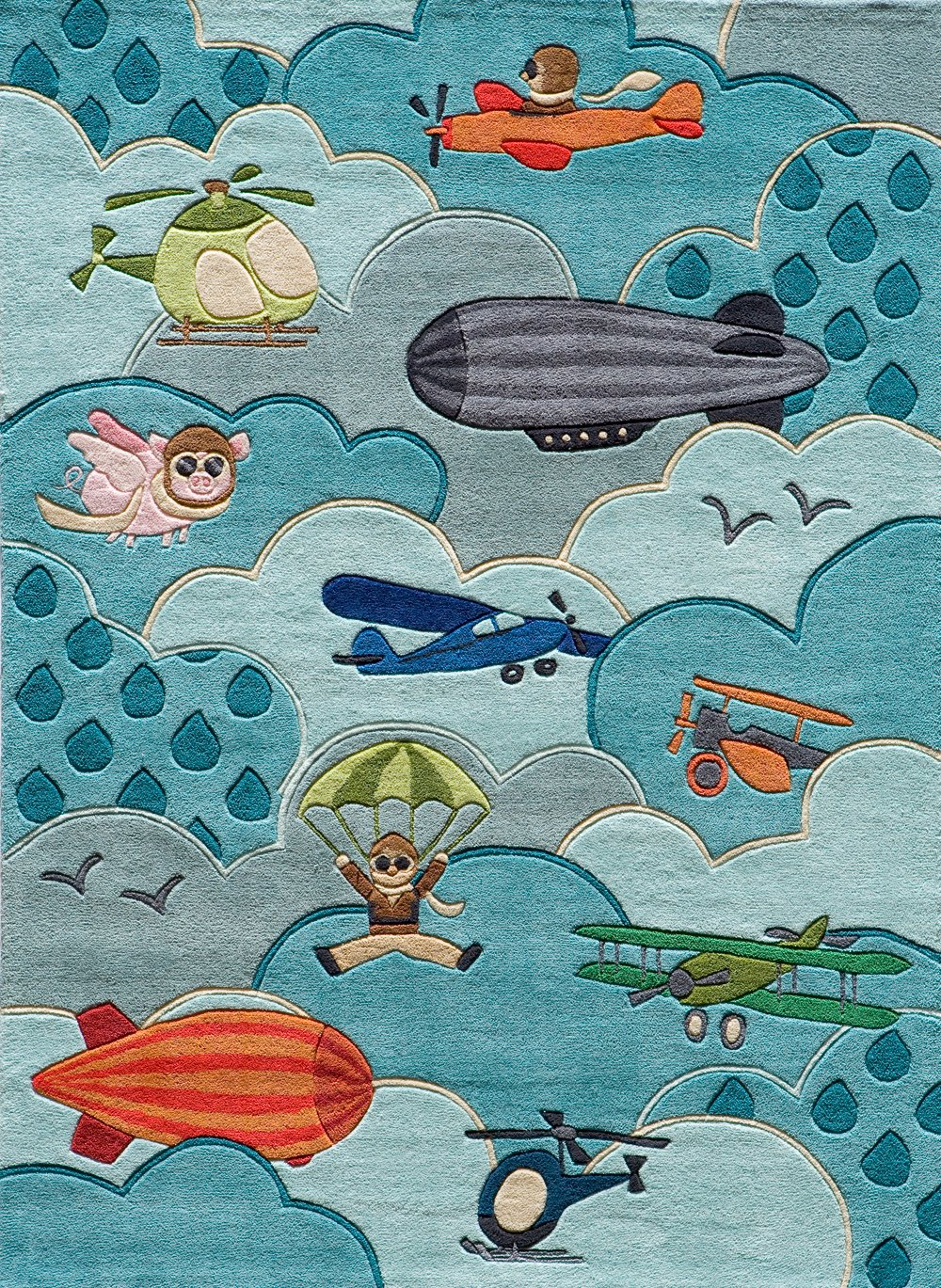 5 x 7 Medium Aviator Sky Blue Rug - Whimsy-1