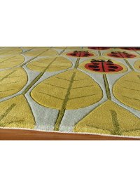 5 x 7 Medium Ladybug Red and Green Area Rug - Whimsy Garden-2