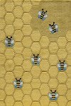 4 x 6 Small Honeycomb Gold Area Rug - Whimsy