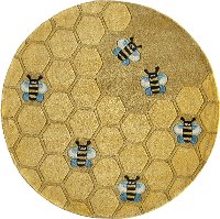 5' Round Honeycomb Gold Area Rug - Whimsy