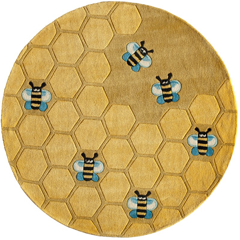 5 Round Honeycomb Gold Area Rug Whimsy Rc Willey Furniture 5 Round Honeycomb Gold Area Rug Whimsy