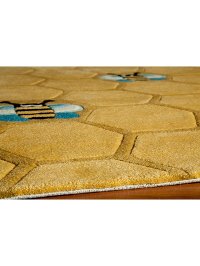 5' Round Honeycomb Gold Area Rug - Whimsy-2