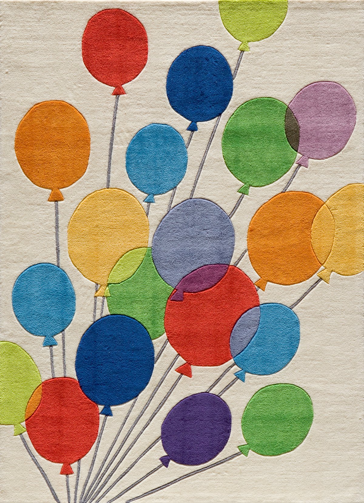 4 x 6 Small Multi-Colored Balloons Area Rug - Whimsy-1