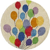 5' Round Multi-Colored Balloons Area Rug - Whimsy