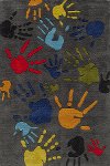 4 x 6 Small Finger Paint Gray Area Rug - Whimsy