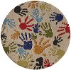 5' Round Finger Paint Ivory Area Rug - Whimsy