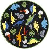 5' Round Dinosaur Black Area Rug - Whimsy