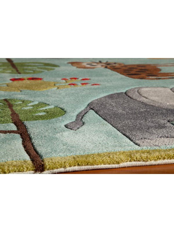 5' Round Safari Blue Rug - Whimsy-2