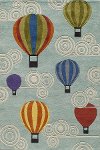 4 x 6 Small Hot Air Balloons Blue Rug - Whimsy