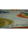 5' Round Hot Air Balloons Blue Rug - Whimsy-2