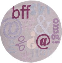5' Round Texting Lilac Purple Area Rug - Hipster