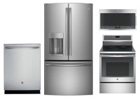 KIT GE 4 Piece Kitchen Appliance Package - Stainless Steel