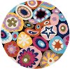 5' Round Multi-Colored Mille Fleur Area Rug - Hipster