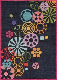 4 x 6 Small Black Modern Sprinkle Area Rug - Hipster