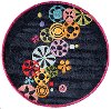 5' Round Black Modern Sprinkle Area Rug - Hipster