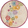 5' Round Ivory Modern Sprinkle Area Rug - Hipster