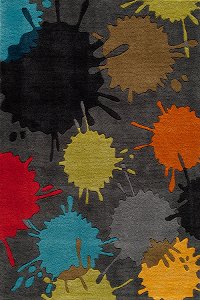 4 x 6 Small Gray Paint Ball Area Rug - Hipster
