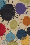 4 x 6 Small Cream Paint Ball Area Rug - Hipster