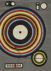 4 x 6 Small Gray Turntable Area Rug - Hipster