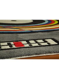 5' Round Gray Turntable Round Area Rug - Hipster-2