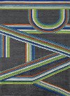 4 x 6 Small Gray and Blue Play Area Rug - Hipster