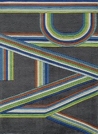 4 x 6 Small Gray and Blue Play Area Rug - Hipster