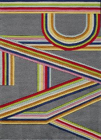 4 x 6 Small Gray & Pink Play Area Rug - Hipster