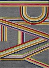 4 x 6 Small Gray and Pink Play Area Rug - Hipster