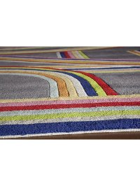 4 x 6 Small Gray and Pink Play Area Rug - Hipster-2