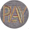 5' Round Gray and Pink Play Area Rug - Hipster