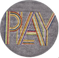 5' Round Gray and Pink Play Area Rug - Hipster